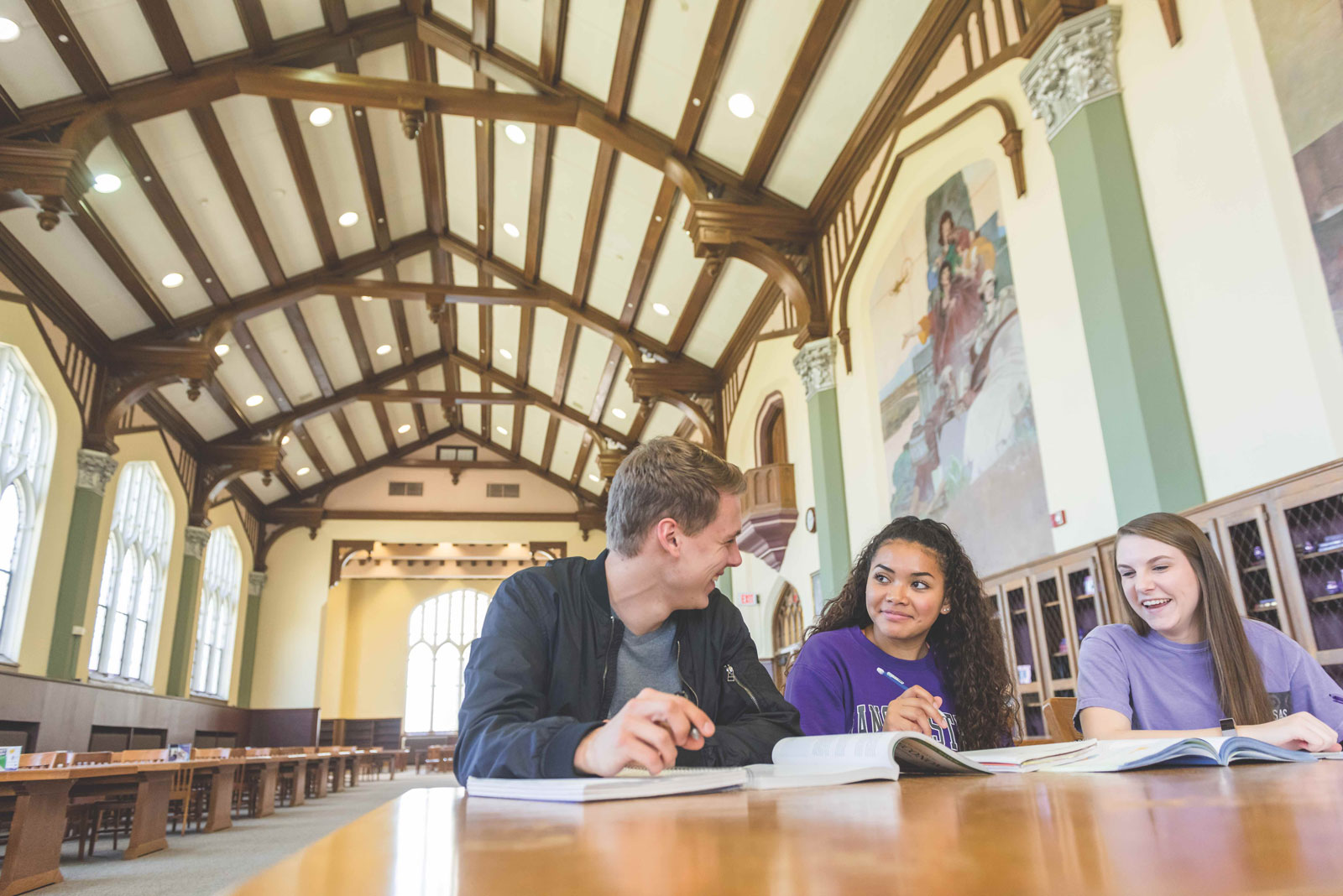 Students studying at Hale Library